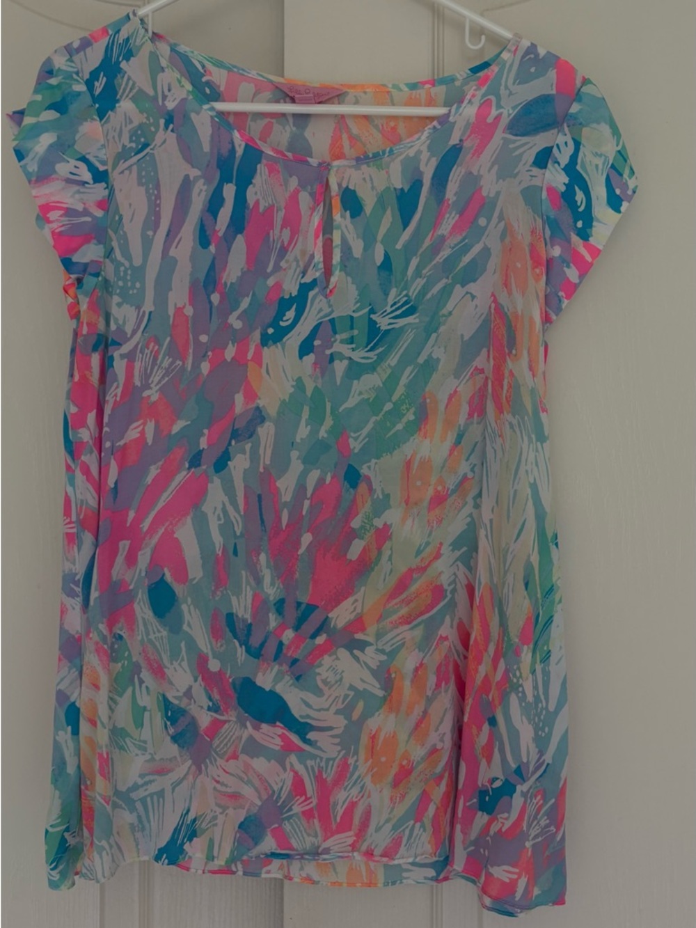 Lilly Pulitzer Chiffon Keyhole Blouse - Medium - Picture 2 of 9